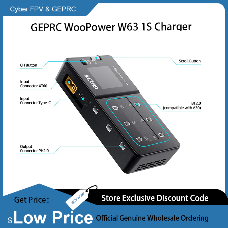 Drone Racing Charger - GEPRC WooPower W63 1S Şarj Cihazı