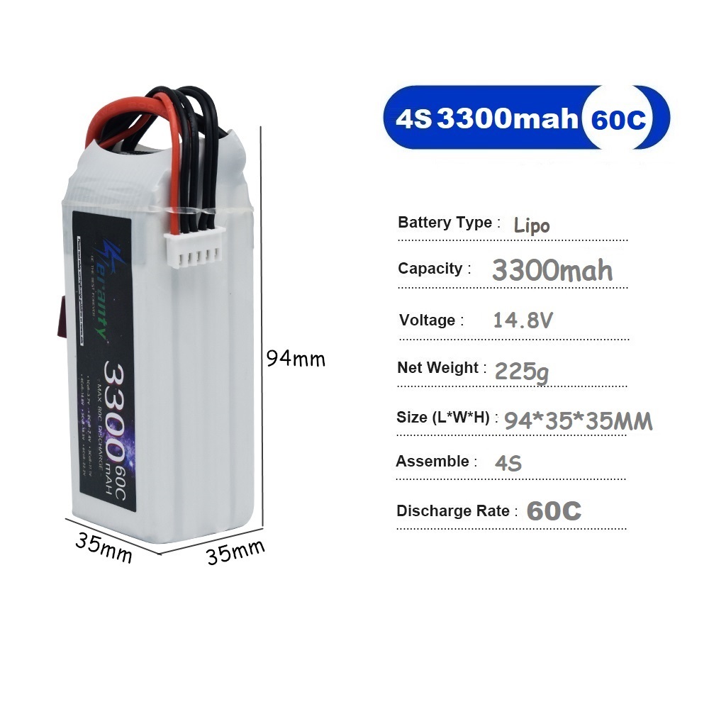 LiPo şarj edilebilir pil 4S 33 - Drone Racing Battery incelemesi ve fiyatı