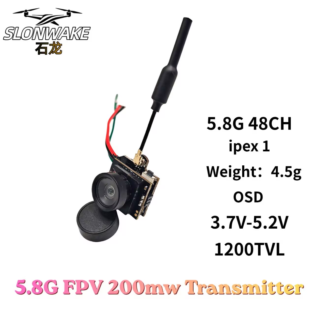 SLONWAKE 5.8G Analog Video İle - Drone Racing Camera incelemesi ve fiyatı