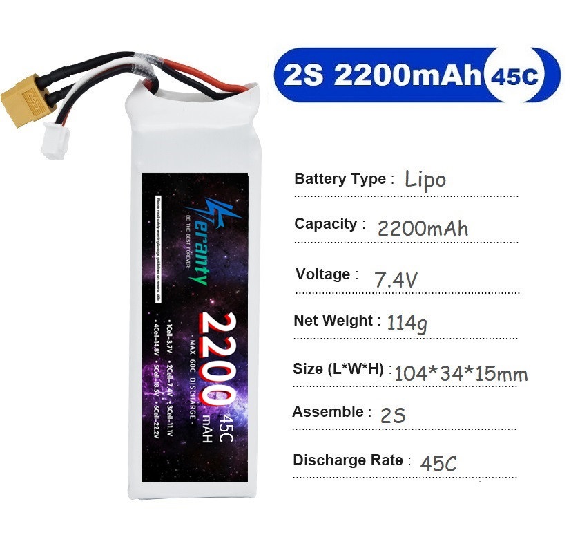 2 adet 7.4V Lipo 2S pil 1500ma - Drone Racing Battery incelemesi ve fiyatı